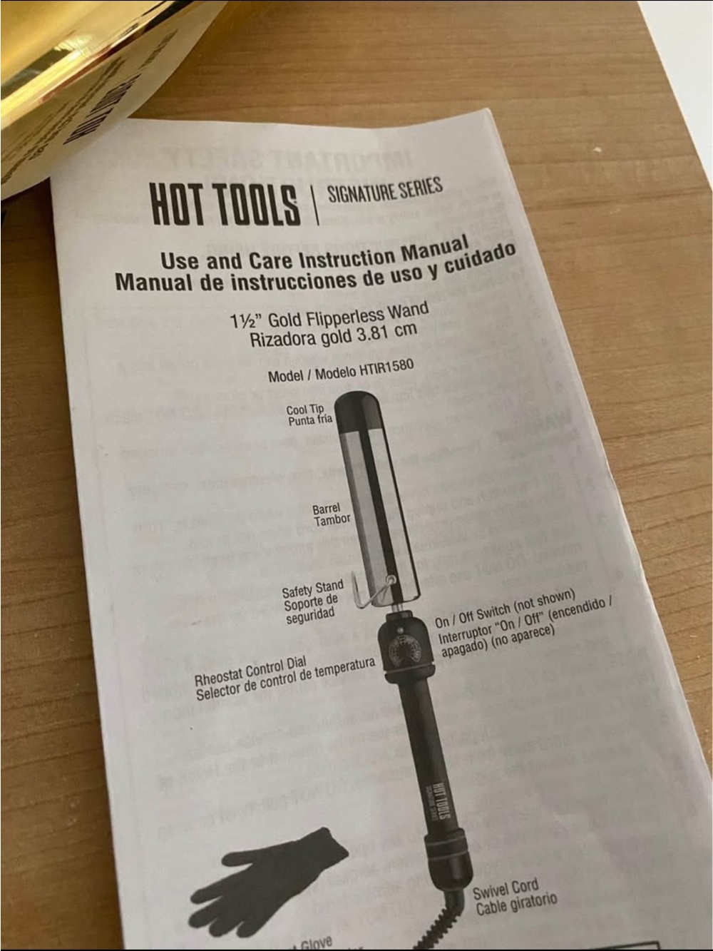 Hot Tools 1 1/2” Gold Flipperless Wand - Picture 4 of 4